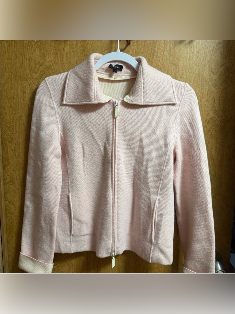 AKRIS  Light Pink Women's Zip-Front Coat Jacket